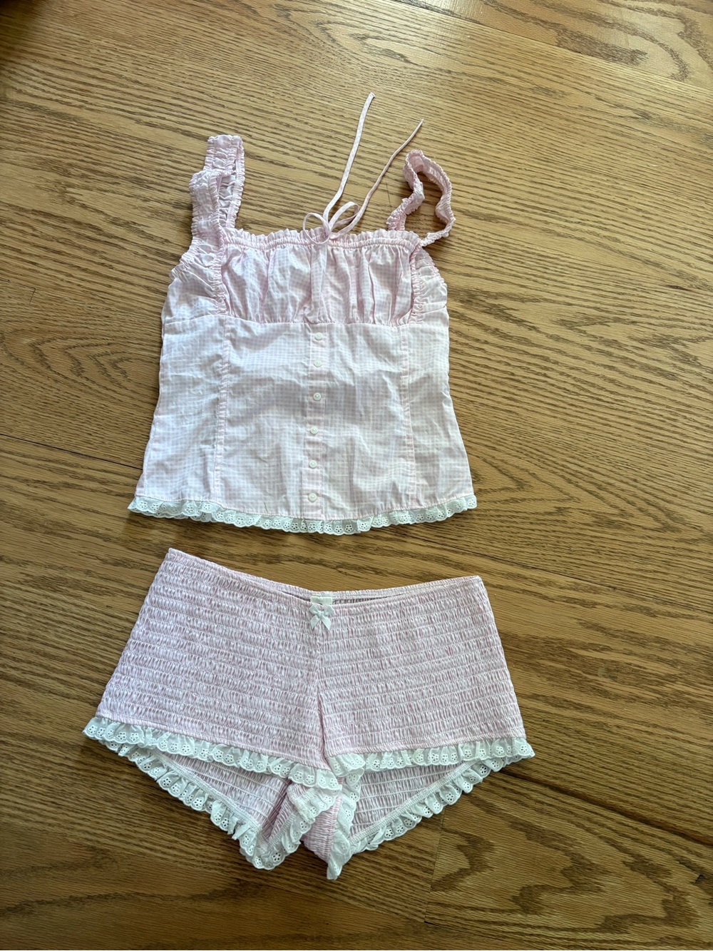 Frankies bikinis pink gingham outfit